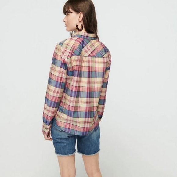 JCrew Classic popover shirt in plaid print - Picture 4 of 4